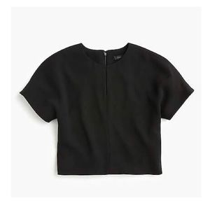 J. Crew Women’s Black Cropped Cap Sleeve Shirt